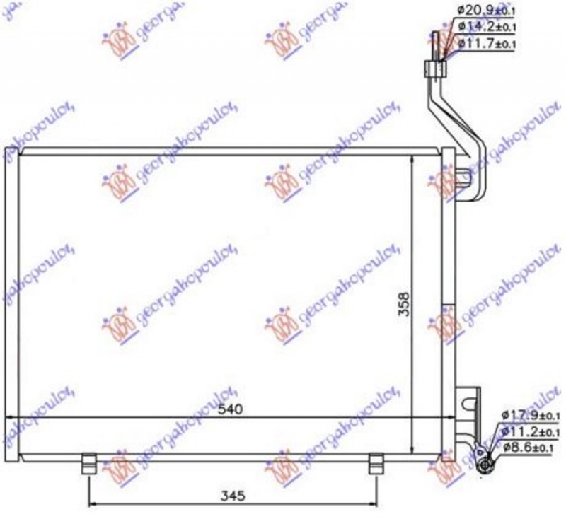 HLADNJAK KLIME 1.6 TDCi DIZEL (500x350x16) (NISSENS)
