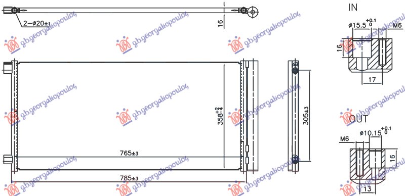 HLADNJAK KLIME 1.6/2.0 DIZEL (745x361x16)