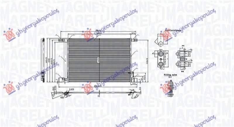 HLADNJAK KLIME 2.0-3.0 TFSI/3.0 TDI (676x444x12) (MARELLI)