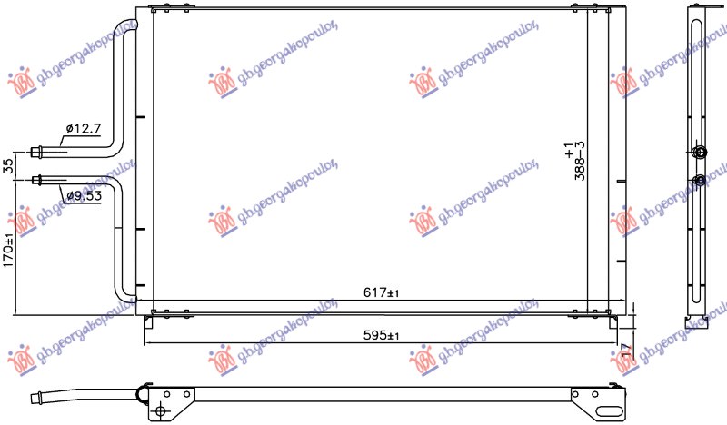 HLADNJAK KLIME 2.0 BENZIN (633x334x12) (MARELLI)