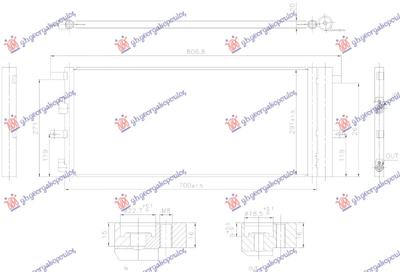 HLADNJAK KLIME 2.0 DIZEL (700x291x20) (NISSENS)