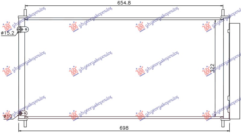 HLADNJAK KLIME 2.0/2.2 D4D DIZEL (670x330x16) (KOYO)