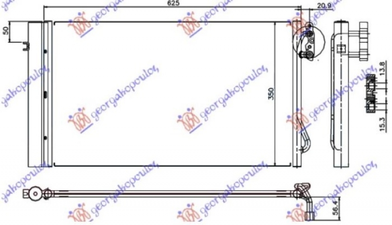 HLADNJAK KLIME 2.0/3.0 TURBO DIZEL (580x340x16) (KOYO)