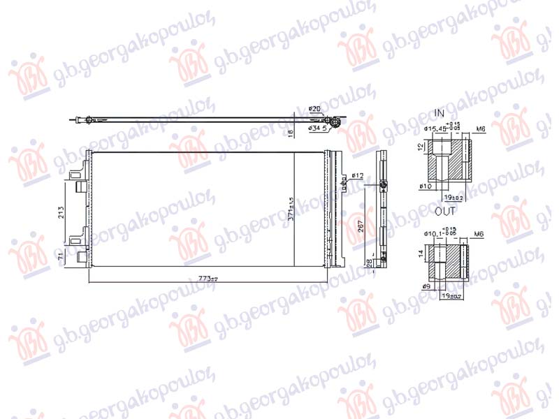 HLADNJAK KLIME 2.3 DIZEL MULTIJET (773x371x16) (NISSENS)