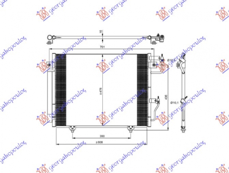 HLADNJAK KLIME BEN-DIZ (608x485x16)