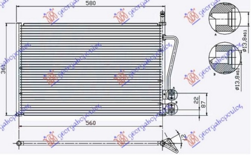 HLADNJAK KLIME BENZIN - 1.4 TDCi DIZEL (530x335x16) (NRF)