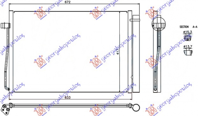 HLADNJAK KLIME BENZIN (58.7x42x16)