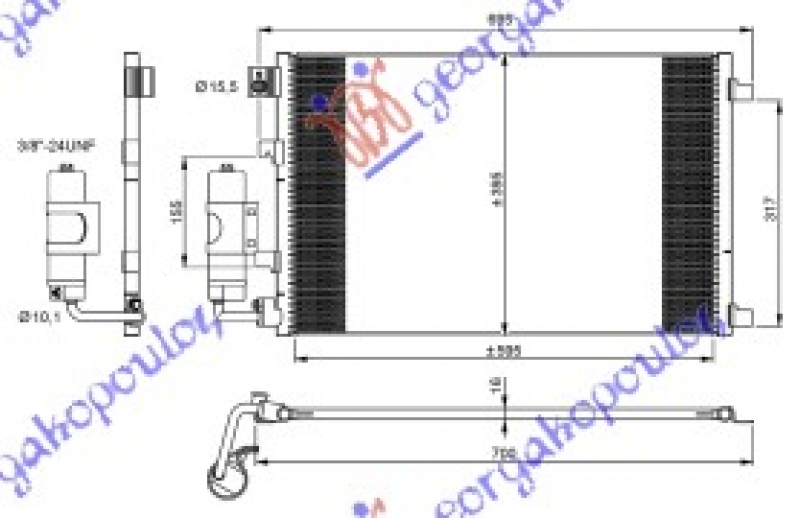 HLADNJAK KLIME BENZIN (600x385x16) KOYO