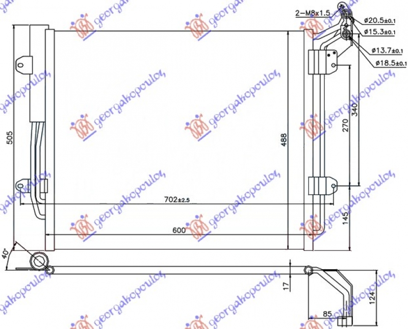 HLADNJAK KLIME BENZIN-DIZEL (56.5x49)