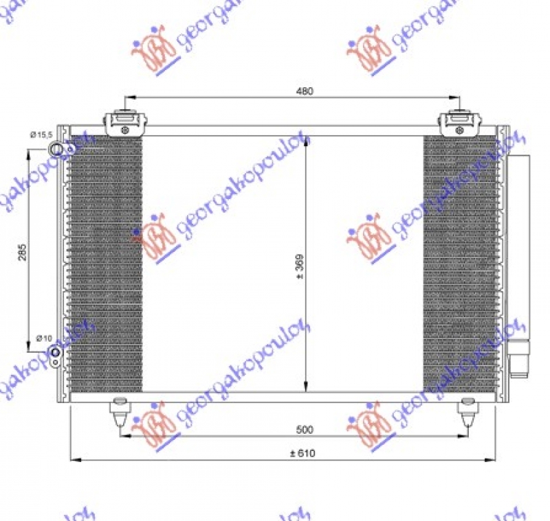 HLADNJAK KLIME BENZIN DIZEL (610x370x16)