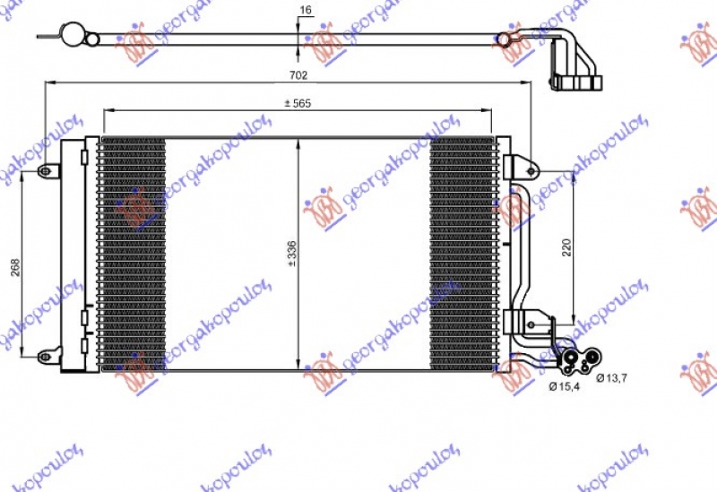 HLADNJAK KLIME BENZIN/DIZEL (580x350x16) (NRF)