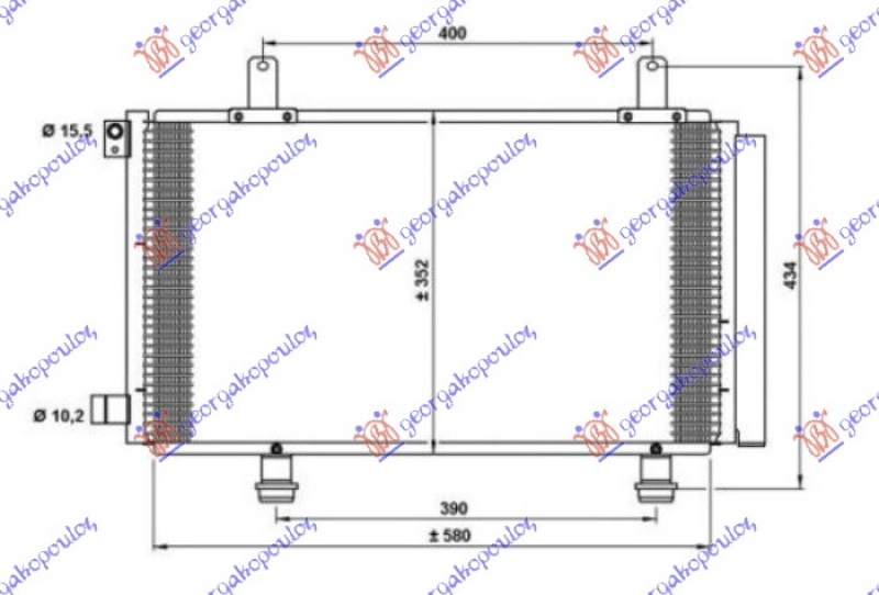 HLADNJAK KLIME BENZIN/DIZEL (590x340x16) (NRF)