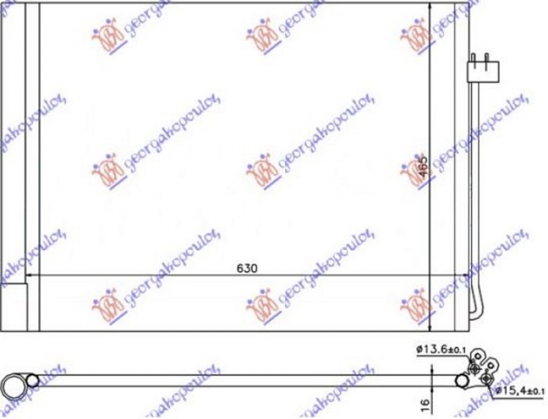 HLADNJAK KLIME BENZIN/DIZEL (590x450x16) (MARELLI)