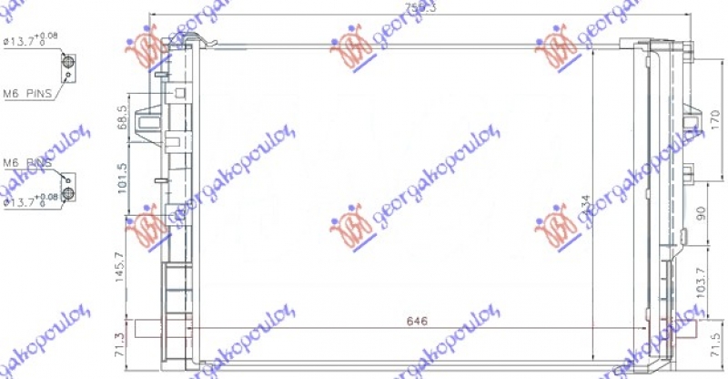 HLADNJAK KLIME BENZIN/DIZEL (610x458) (MARELLI)