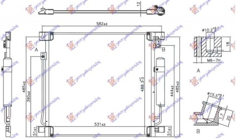HLADNJAK KLIME ZA SVE MODELSE (515x503x12) (KOYO)