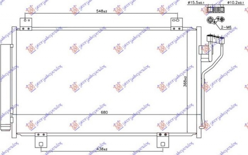 HLADNJAK KLIME ZA SVE MODELSE BENZIN (658x368x16) (GAS R134) (KOYO)
