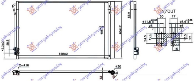 HLADNJAK KLIME ZA SVE MODELSE BENZIN/DIZEL (640x385x12) (NRF)