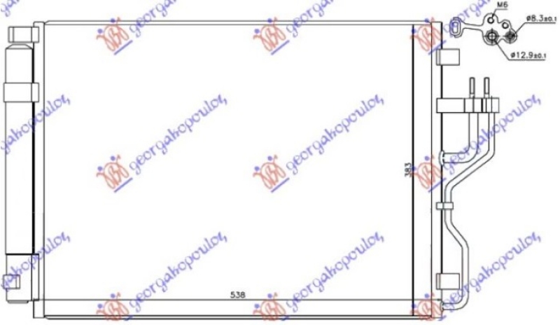 HLADNJAK KLIME ZA SVE MODELSE DIZEL (535x380x16) (CESKA) (MARELLI)