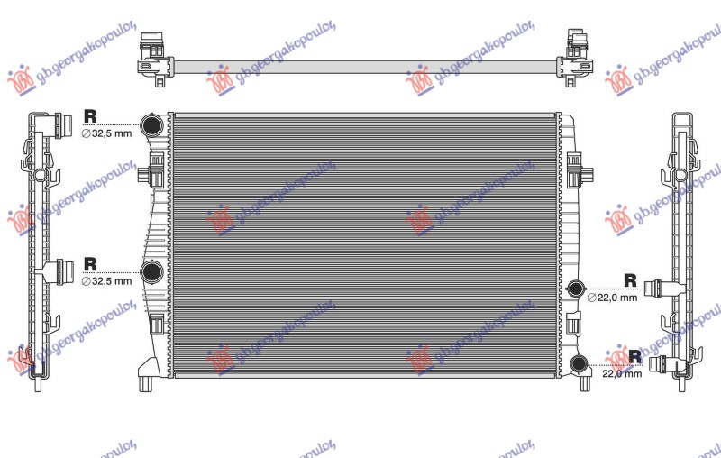 HLADNJAK MOTORA 1.0 TGI/1.0 TSI BENZIN - 1.6 TDI DIZEL (MANUELNI/AUTOMATSKI) (650x439) (NRF)
