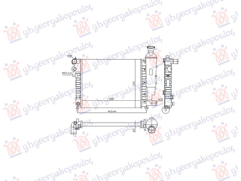 HLADNJAK MOTORA 1.0/1.1/1.4 BENZIN (390x320) (NRF)