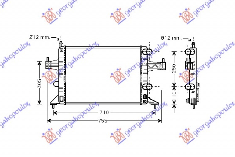HLADNJAK MOTORA 1.0/1.2/1.4 (MAN) (+/-AC) (54x38) (VALEO)