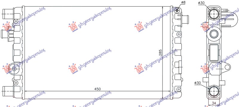 HLADNJAK MOTORA 1.1CC (45x28.5) (NRF)