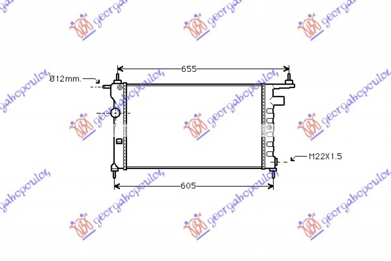 HLADNJAK MOTORA 1.2-1.4 -A/C (53x28)