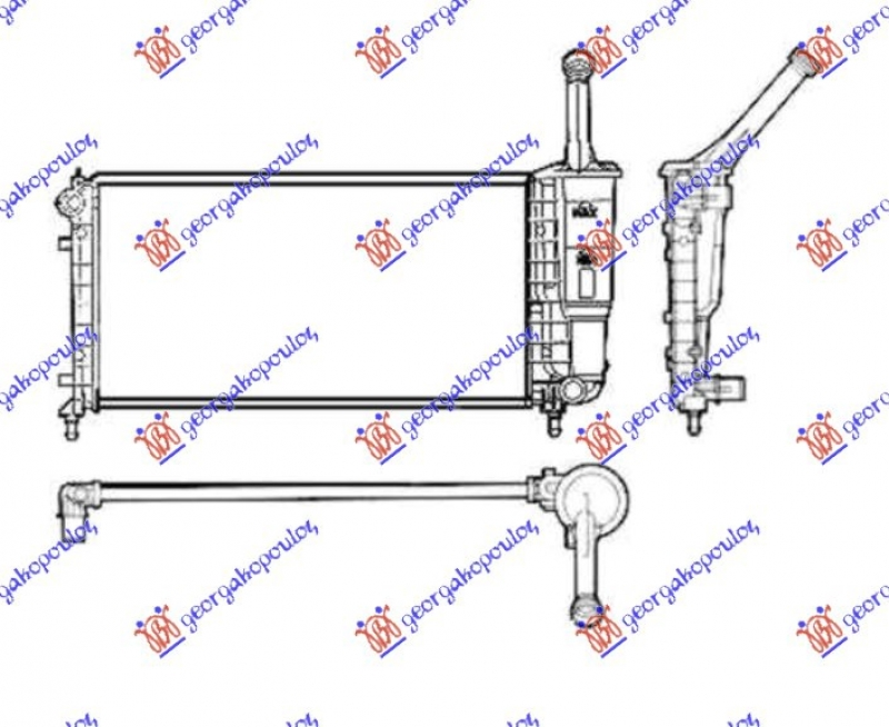HLADNJAK MOTORA 1.2 8/16V (+/-AC) (58x31.5) (DENSO TIP) (NRF)