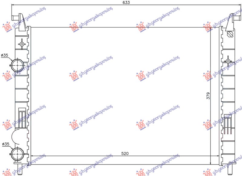 HLADNJAK MOTORA 1.2 BENZIN (519x348x26) 2000- (NRF)