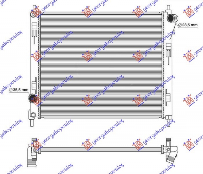 HLADNJAK MOTORA 1.2 DIG-TURBO BENZIN (508x432x16) (NRF)
