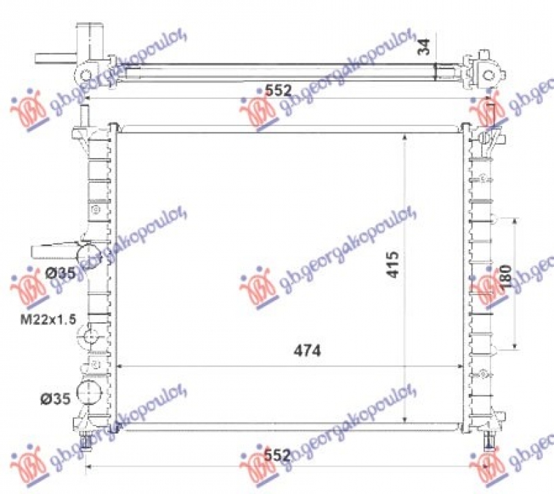 HLADNJAK MOTORA 1.2/1.4/1.6 BENZIN (+AC) (475x415) (BEZ POSUDE) (NRF)
