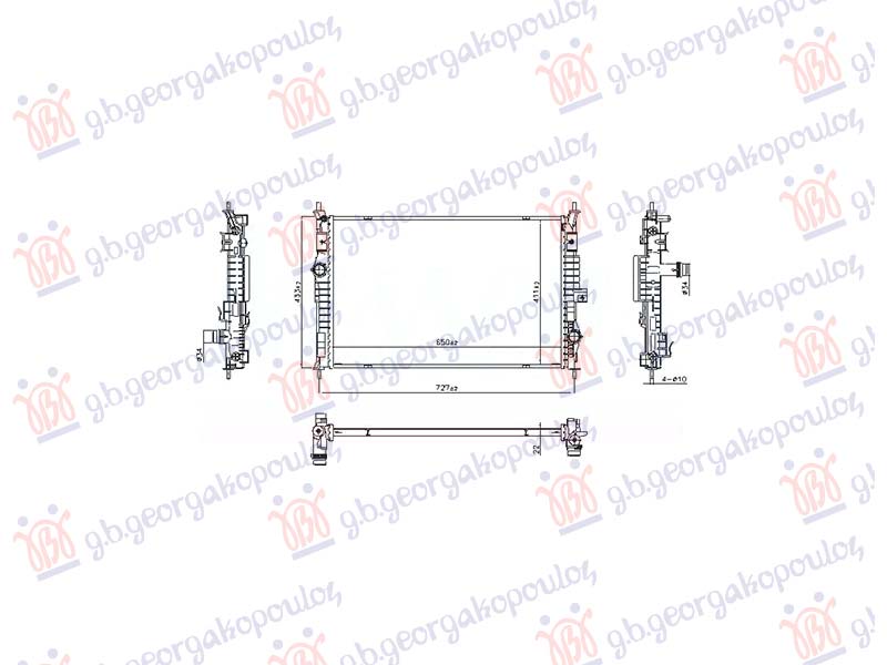 HLADNJAK MOTORA 1.2/1.6 BENZIN/HIBRID - 1.5/1.6/2.0 DIZEL (MAN/AUTO) (650x411) (NISSENS)