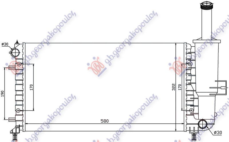 HLADNJAK MOTORA 1.2i 8/16V (+/-AC) (58x31.7) (NRF)