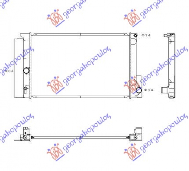 HLADNJAK MOTORA 1.3/1.4/1.6/1.8 BENZIN (MAN) (600x375x16) (KOYO)