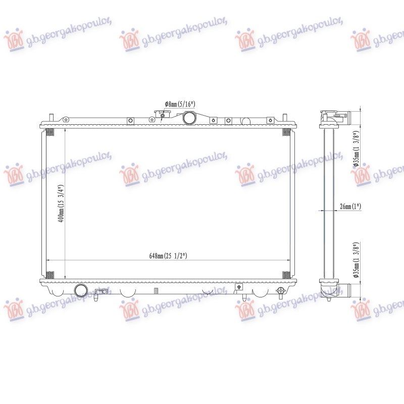 HLADNJAK MOTORA 1.3/1.6/1.8 BENZIN (40.2x66.5x1.6) (NRF)
