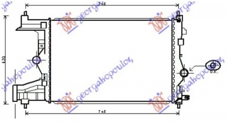HLADNJAK MOTORA 1.3/1.7 DIZEL (580x395) (NRF)