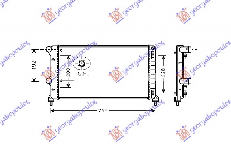 HLADNJAK MOTORA 1.3/1.9cc JTD (+/-AC) (70x30.6) (VALEO)