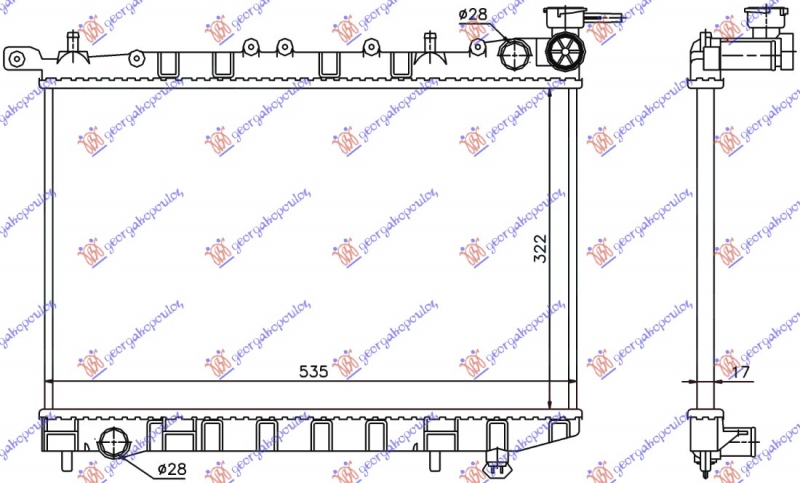 HLADNJAK MOTORA 1.4-1.6 (52.8x32) (28/28)