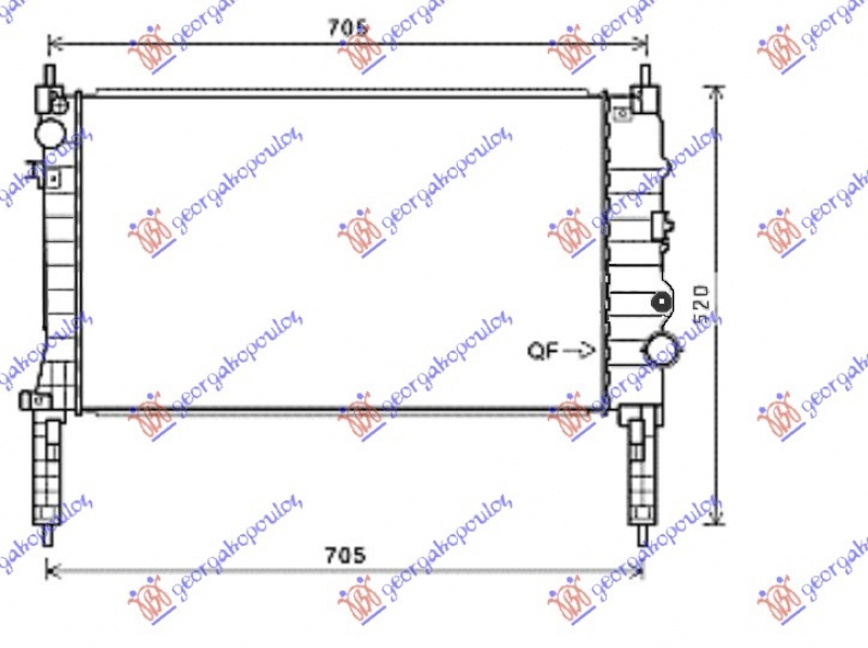 HLADNJAK MOTORA 1.4 16v TURBO BENZIN (MAN) (620x360x26) (NRF)