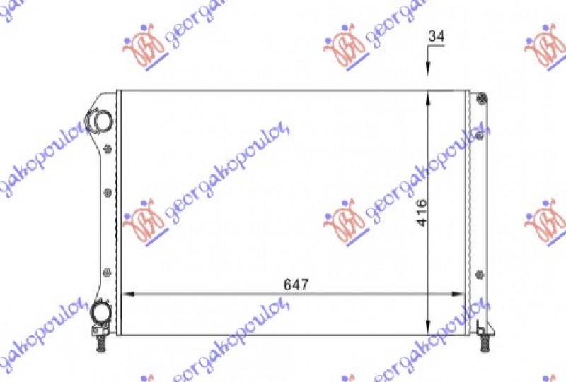 HLADNJAK MOTORA 1.4 8V 1.6 16V 1.9D (+AC) (65x40) (MARELLI)