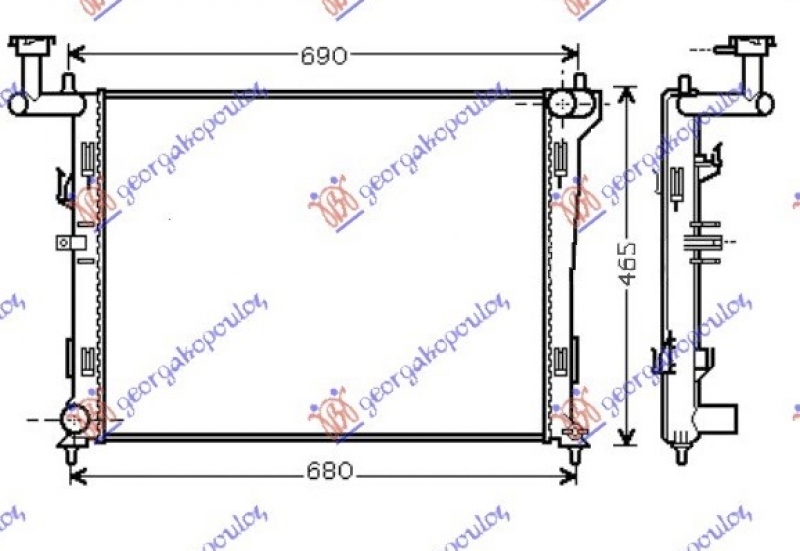 HLADNJAK MOTORA 1.4/1.6/2.0 BENZIN (MAN) (600x440x16) (NRF)