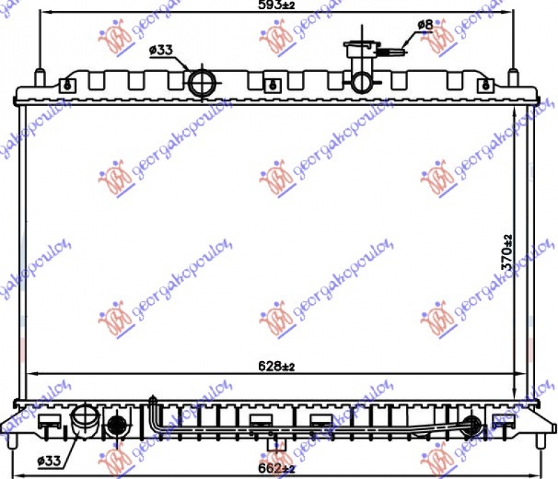 HLADNJAK MOTORA 1.4/1.6cc 16V (+/-AC) (37x64.2) (NRF)