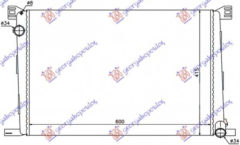 HLADNJAK MOTORA 1.4/1.6i 16V BENZIN (+/-AC) (60x42) (MARELLI)