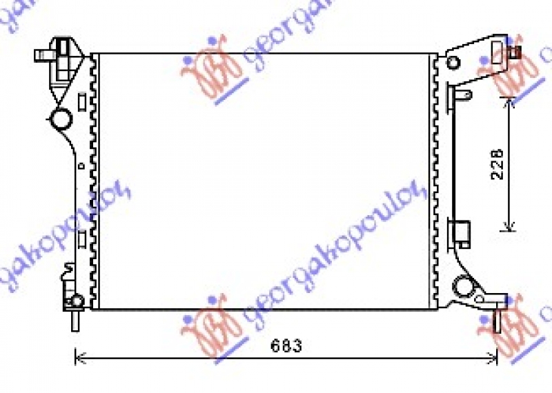 HLADNJAK MOTORA 1.4i- 16V (53.8x41.2x14) (VALEO)