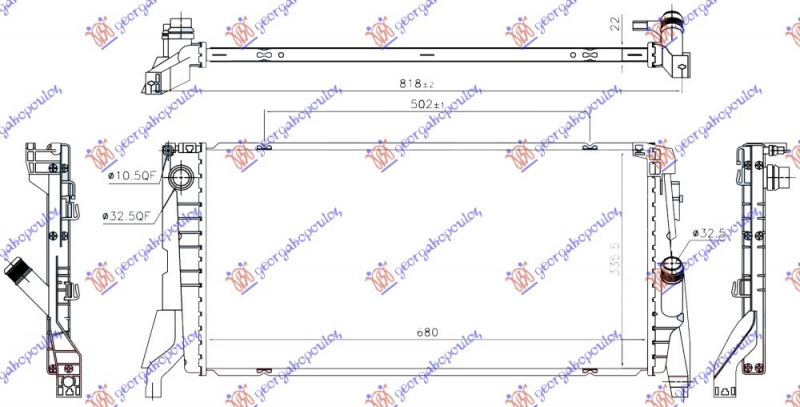 HLADNJAK MOTORA 1.5 (216i/218i) BENZIN (MAN/AUTO) (680x336x22) (KOYO)