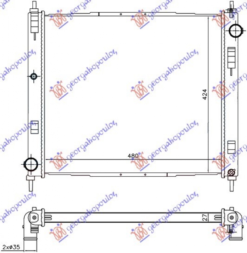 HLADNJAK MOTORA 1.5 DCi (478x444x27) (NRF)