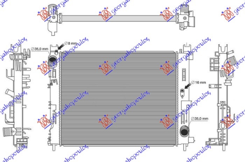HLADNJAK MOTORA 1.5 DCI DIZEL (MANUELNI) (510x404) (NISSENS)