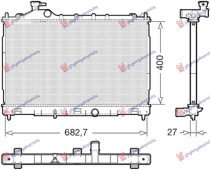 HLADNJAK MOTORA 1.5 T-Mivec BENZIN (AUTO) (400x685x26) (KOYO)