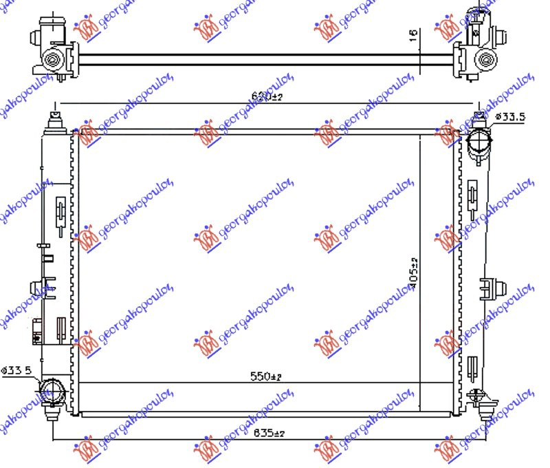 HLADNJAK MOTORA 1.5/2.0 BENZIN (MAN) (550x400x16)