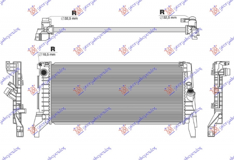 HLADNJAK MOTORA 1.5/2.0 DIZEL (MAN) (680x299) (NRF)